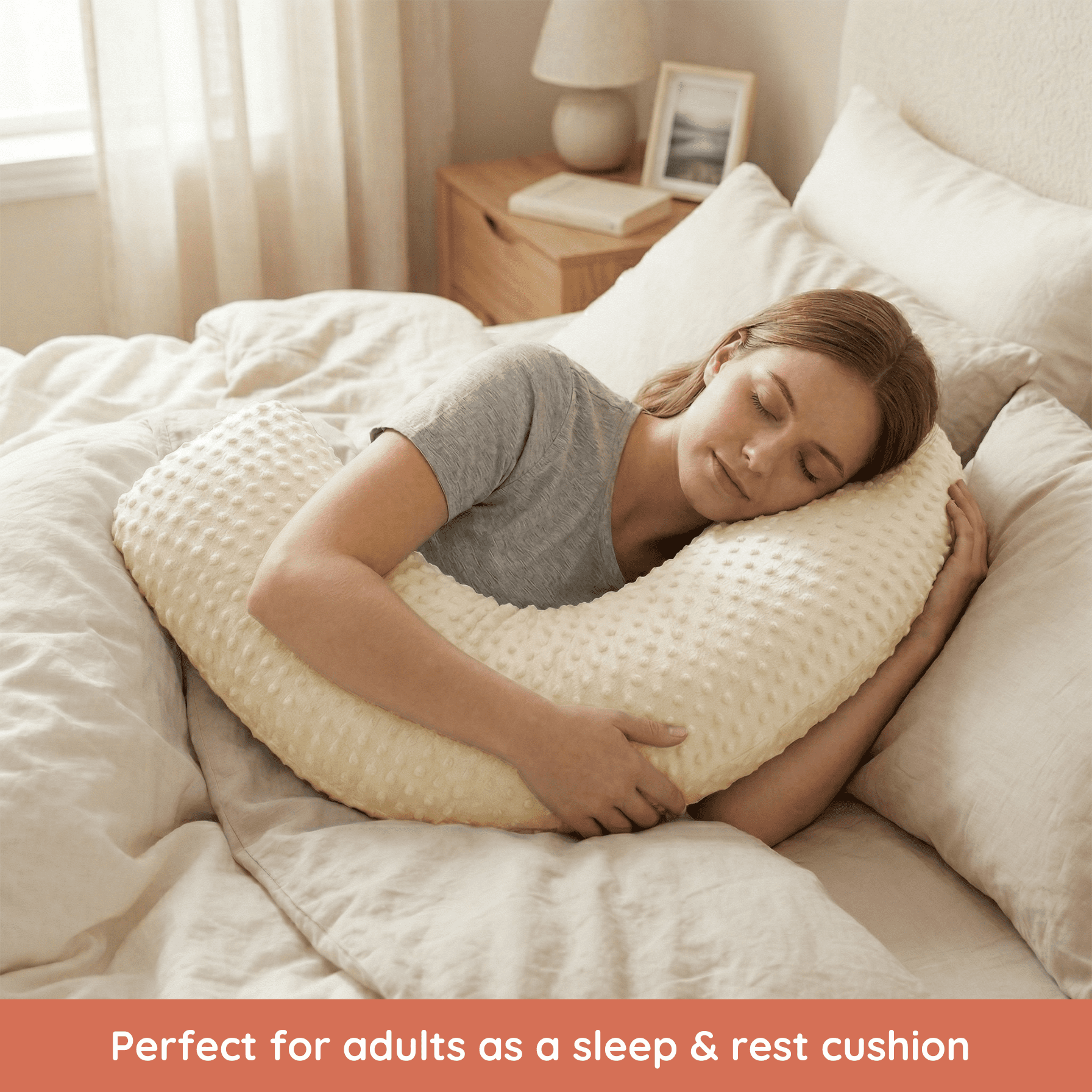 Jolly Jumper Boomerang Nursing Cushion | Ergonomic Maternity & Feeding Pillow for Pregnancy, Breastfeeding & Support | Removable Washable Cover