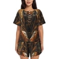 thumbnail image 1 of Balery Tiger In The Fallen Leaf Forest Conjunto de Pijama para Mujer con Estampado, Dos Piezas de Manga Corta y Shorts, Ropa de Dormir Suave con Cuello Redondo y Bolsillos-4X-Large, 1 of 6