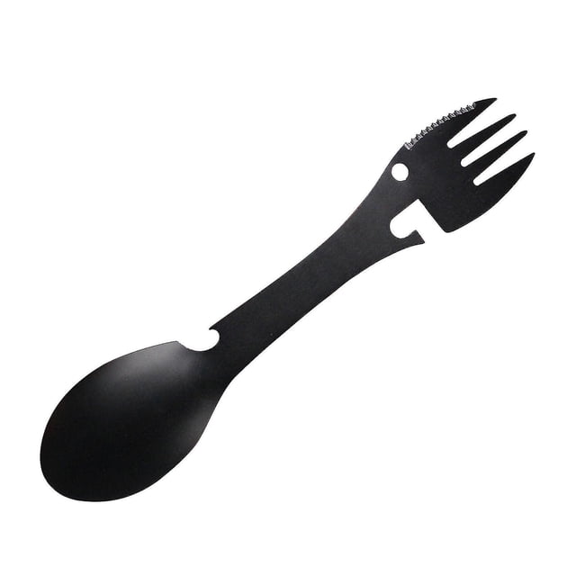Tenedor, cuchara y cuchillo cinco en uno, vajilla esencial para acampar al aire libre, utensilios de cocina