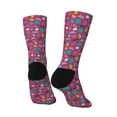 thumbnail image 5 of Uemuo Summer Flamingo Pattern Women's Crew Socks, Soft Durable Breathable Moisture-Wicking with Odor Control Cotton socks, 5 of 9