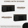 thumbnail image 3 of Mowpex Lockable 72" Wooden Furniture Style Crate for Dogs with Sliding Barn Doors, Black, 3 of 7