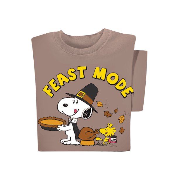 Peanuts Feast Mode Thanksgiving Snoopy And Woodstock T Shirt Walmart Com