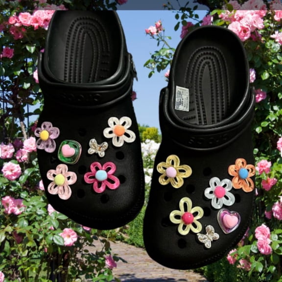 Dopamine Style Resin Flower Shoe Decorations for Women Teens Kids Girls DIY Party Favors