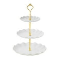 thumbnail image 1 of Luzkey 3 Tiered Cake Stand Serving Tray Cosmetics Restaurant Cupcakes Display Plate White, 1 of 8