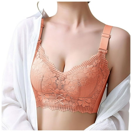 YHGFVOKJ Bras for Women Sleeping Instant Cleavage Lift Stability High Elasticity Underwear No Restraint Beautiful and Back Beautiful Bra Padded Bras for Women Watermelon Red L