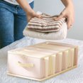 thumbnail image 2 of Bxaolu Drawer Organizer Clothes for Closet 3 Pack, Underwear Wardrobe Drawer Dividers, Foldable Dresser Storage Organizer Bins for Sock, Bra, Lingerie, Undies, Beige, 2 of 8