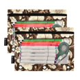 thumbnail image 5 of FORMRS 2 Pack Pencil Pouch for 3 Ring Binder with Clear Window Zipper Case, Brown Floral, 5 of 6