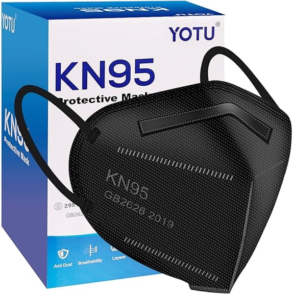 KN95 Face Masks 60 Pcs,5 Layers Cup Dust Mask,Filter Efficiency 95%, Suitable for Home Work Restaurants