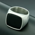 thumbnail image 2 of PAURO Men's Stainless Steel Vintage Square Black Onyx High Polish Band Ring Silver Size 15, 2 of 5