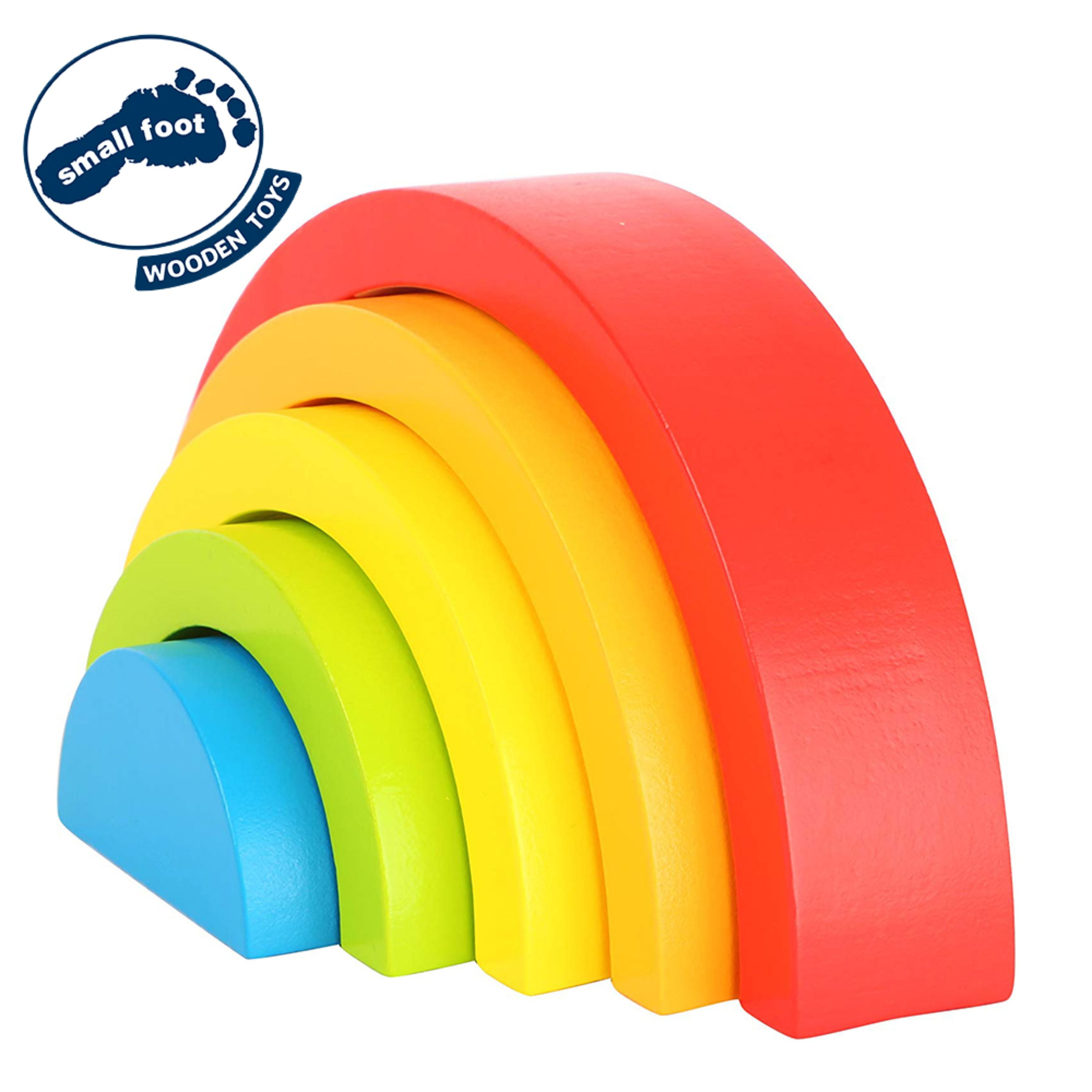 7 Color Wooden Stacking Rainbow Shape Brick Kids Childrens Educational NZ 