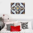 thumbnail image 5 of COMIO  Blue Vintage Pattern Decor Wall Art Boho Geometric Rug Middle Eastern Canvas Print for Rustic Bedroom Bathroom, 5 of 5