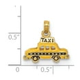thumbnail image 4 of Auriga 14k Yellow Gold 3D Enameled TAXI Pendant for Women, 4 of 6