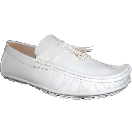 American Shoe Factory White Party Leather Lined Upper Loafers, Men