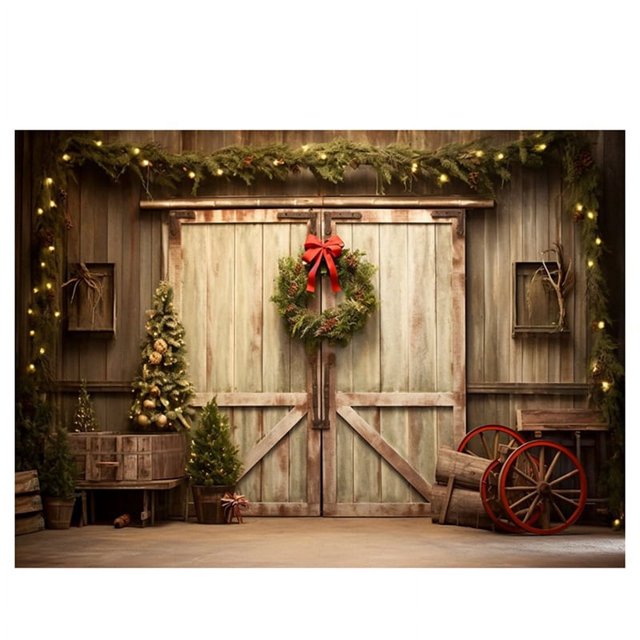 ckepdyeh 210cmx150cm Fondo de Navidad Tela Decoración de Puerta de Navidad Estudio Fotográfico Fondos de Fotografía para Niños, H