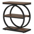 thumbnail image 4 of Industrial Narrow End Table with 3 Shelves - 23.6" Slim Side Table for Small Spaces, Dark Brown Wood & Black Metal Frame - Space-Saving Sofa Table, Nightstand for Bedroom, Living Room, 4 of 10