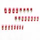 thumbnail image 2 of Uñas románticas con rosas grandes rojas, uñas postizas con degradado blanco, parches de noticias para uñas, 2 of 4