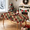 thumbnail image 3 of Vintage Christmas Patchwork Rectangular Tablecloth,60x70 Inch,Stain‑Resistant Table Cover for Family Holiday Dinner, 3 of 7
