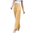 thumbnail image 6 of Uvplove Women's Work Trousers Loose Wide Leg Business Pants Breathable Suit Pants Apricot-L, 6 of 8