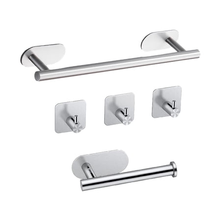 Bathroom Towel Rack with Screws Bathroom Accessories Multifunctional with Paper Argent