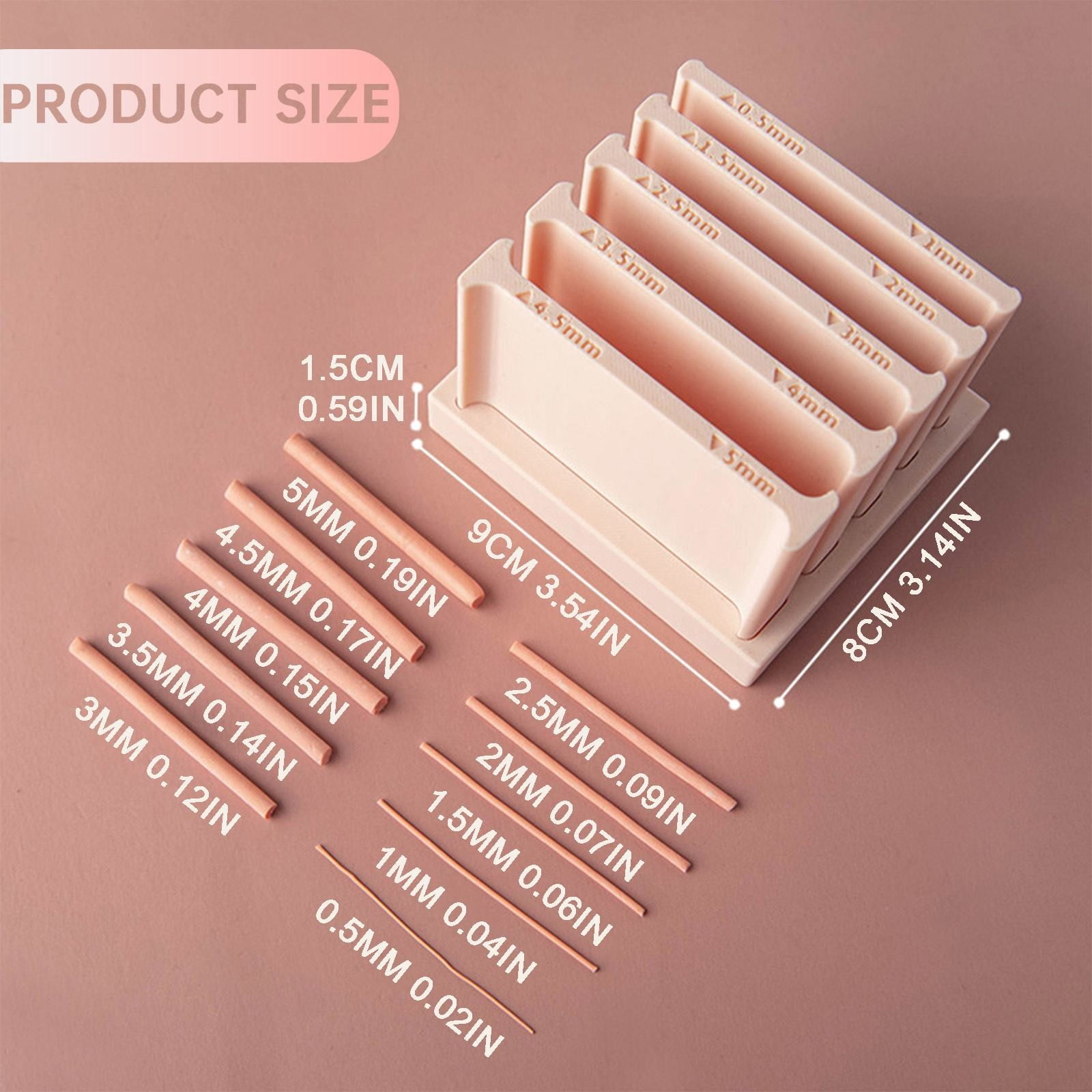 Polymer Clay Thickness String Roller Tools,Clay Rolling Strip Makers With Storage Base for Clay Earring Making Artists Beginners Daily Craft Project,Precise Thickness Consistent Results,Apricot