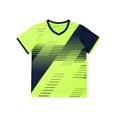 thumbnail image 5 of Miutii Kids Boys Football Jersey Short Sleeve Soccer T-Shirt Uniform Running Biking Tee Tops A Fluorescent Green L, 5 of 9