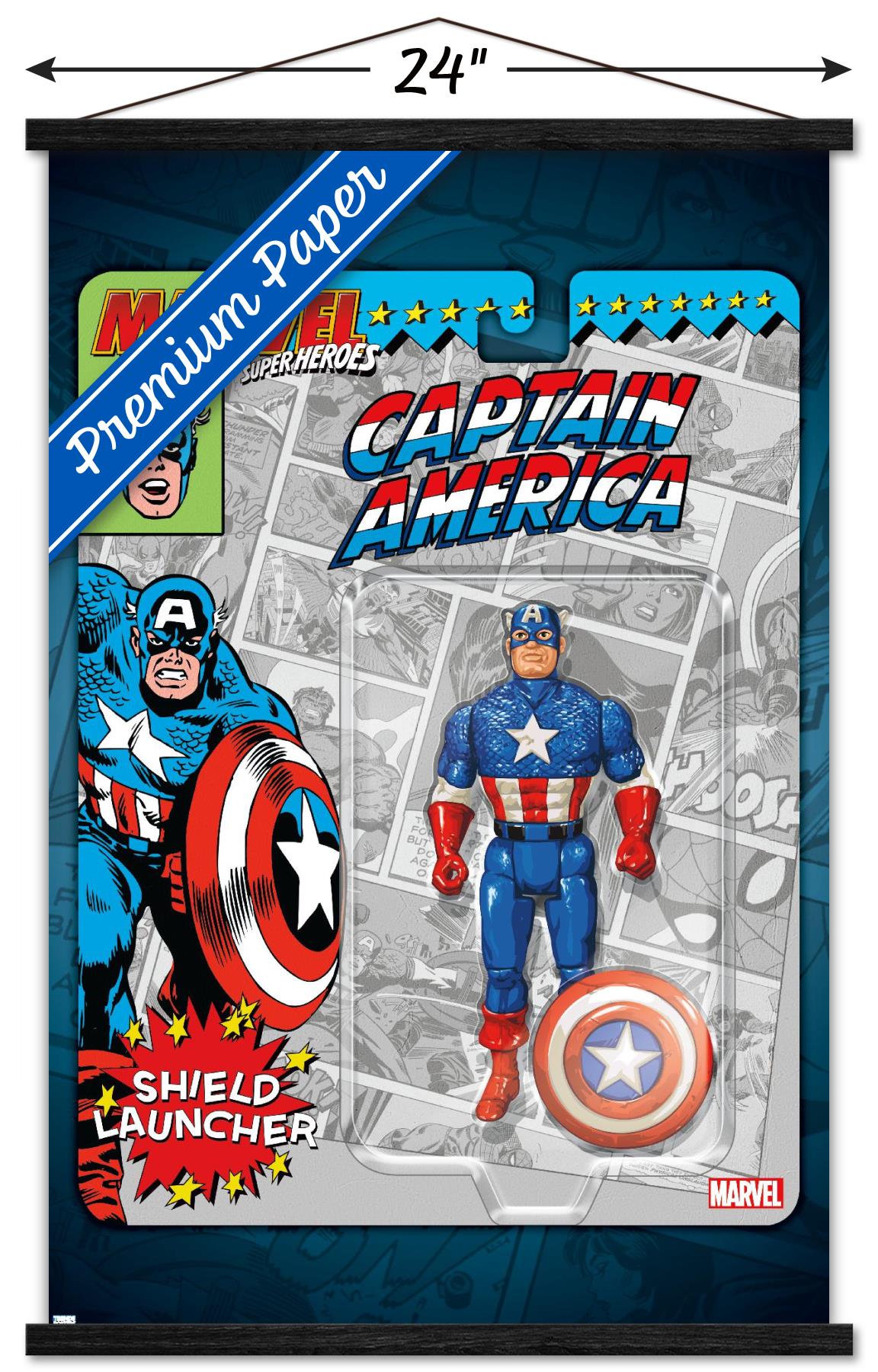 Marvel Toy Vault - Captain America Wall Poster with Magnetic Frame, 22.375" x 34"