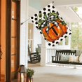 thumbnail image 5 of Fall Monogram Letter T House Flag Polka Dot Pumpkin 28x40 Inch Double Sided Outside, Small Burlap Family Last Name Initial Yard Decoration, 5 of 6