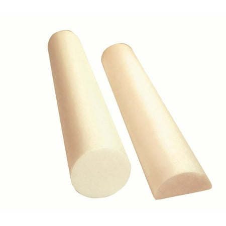 CanDo® Full-Skin White PE Foam Roller For Muscle Restoration, Massage Therapy, Sport Recovery, And Physical Therapy. Beige, 6