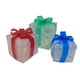 thumbnail image 5 of Cajas de regalo con luz LED para Navidad, transparentes, con lazo iluminado y decorativas. Juego de tres colores 2, 5 of 9