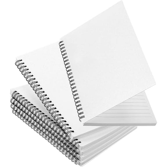 4 Pack A6 Side Spiral Notebooks, PP Hardcover Lined Journal Notebooks, 80 Sheets Per Book, Small Pocket Notepads for Office