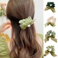 thumbnail image 2 of Attache-cheveux Couleur Contrastée Rafraîchissant Nœud Papillon Doux Tempérament Chouchou pour Femmes, 2 of 8