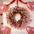 thumbnail image 6 of 20" Valentines Day Wreath – Pink & Red Berry Valentine’s Day Wreaths for Front Door Decor, Outdoor/Indoor Valentine Wreath, Romantic Home Decoration, Gifts for Women, 6 of 7