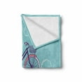 thumbnail image 2 of Saying Soft Flannel Fleece Throw Blanket, Retro Pastel Bike with Basket and Text My Life is a Ride, Cozy Plush for Indoor and Outdoor Use, 50" x 70", Pale Blue Dark Purple, by Ambesonne, 2 of 6