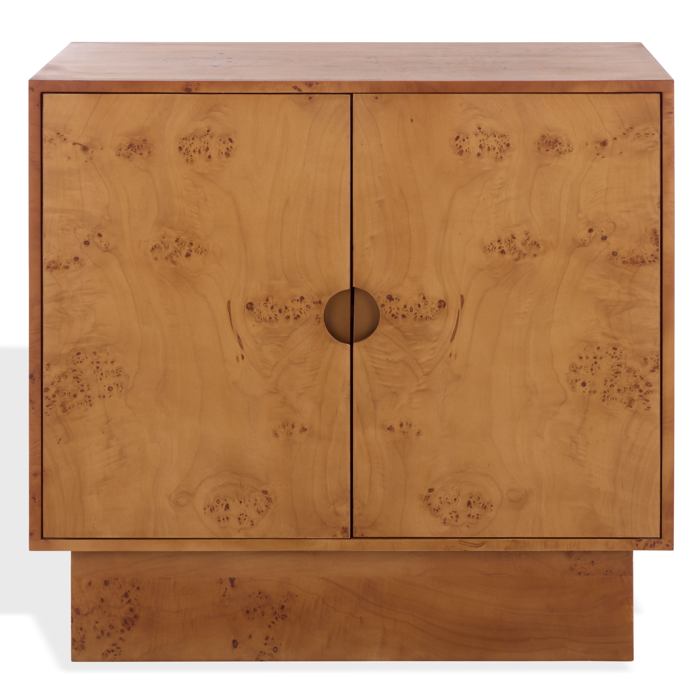 Safavieh Couture Tessly Burl Veneer Chest, Walnut Burl/Brass