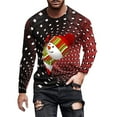 thumbnail image 2 of Blusas y camisas de manga larga con cuello redondo para hombre, estilo casual, cuello redondo, manga larga, camiseta estampada de Halloween, blusa de poliéster para hombre., 2 of 5