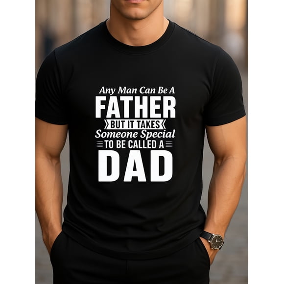 T Shirt Men's "Father Vs Dad" Slogan Father's Day Gift Suitable for Dad