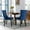 Blue, variant on FFZ Set of 2 Upholstered Wing-Back Dining Chairs - High-Quality Velvet Fabric, Solid Rubberwood Legs, Mid-Century American Design, Adjustable Pegs, KD Assembly (Gray/Beige/