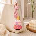 thumbnail image 4 of Christmas Ornament - Flocked Christmas Tree Keychain with Smiling Face Design, Cute Key Ring Pendant for Women Girls Tote Bag Backpack, Christmas Holiday Gift (Pink), 4 of 7