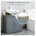 thumbnail image 4 of Under Sink Bathroom Cabinet with 2 Doors and Shelf, Pedestal Sink Bathroom Vanity Cabinet, Gray Gray + MDF, 4 of 9