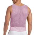 thumbnail image 5 of Purcolt Mens Rhinestone Fishnet Mesh Tank Tops Trendy Casual Crewneck Sleeveless Shirts Lightweight Trendy Slim Fit Party Club Vest, 5 of 8