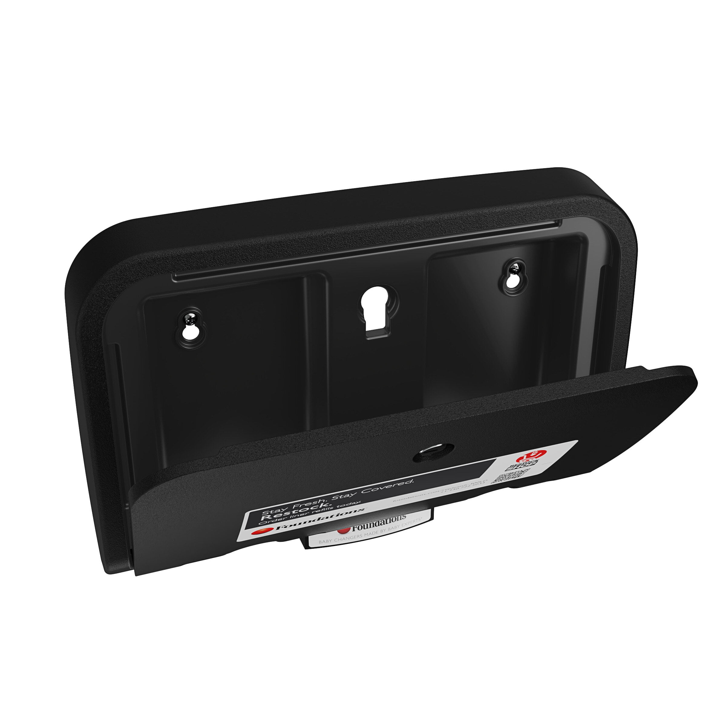 Foundations Elements Changing Station Liner Dispenser, Lockable, Wall Mounted, Black, 300-LD-02