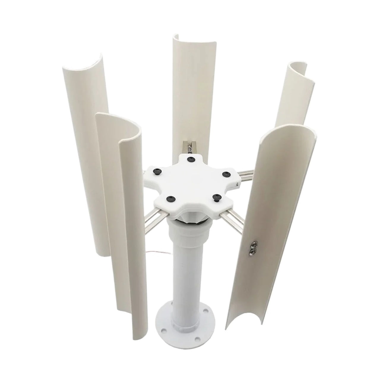 Portable Vertical Axis Five Blade Wind Tur-bine Model Three-phase Permanent Magnet Generator With Gentle Wind Start - NEW 5 PIECES