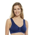 thumbnail image 3 of Carole Martin Full-Freedom Cotton Front Closure Comfort Bra - Wire Free - Stretch Cups - One Size Fits All B, C, and D Style 7276 Set of 2-Blue 44, 3 of 7