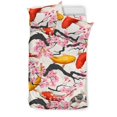 thumbnail image 1 of Colorido Koi Fish Carp Fish Y Sakura Patrón Ropa de Cama Set, 1 of 5