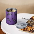 thumbnail image 3 of 12oz Coffee Tumblers Purple Halloween Black Bats Stainless Steel Vacuum Insulated Travel Tumbler Coffee Cups Mug with Lid and Straw with Cleaning Brush for Cold & Hot Drinks, 3 of 5