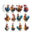 thumbnail image 6 of KCEHTA Rooster Christmas Ornaments, Rooster Ornaments for Christmas Tree, Cute Cartoon Rooster Hanging Pendant Acrylic Funny Chicken Christmas Ornaments for Xmas Tree Door Window Car Interior, 6 of 6