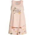 thumbnail image 2 of Joyspun Women's Tank Top and Shorts Pajama Set, 2-Piece, Sizes S to 3X, 2 of 2