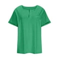 thumbnail image 5 of Horkkom Womens Summer Tops Plus Size V Neck Short Sleeve Shirts Casual Loose Solid Color Blouses XXXXXL, 5 of 7