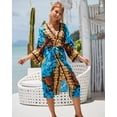 thumbnail image 3 of EDOLYNSA Tie-dye Kimono Cover-up for Women Open Front Summer Cardigan Long Sleeve Bathing Suit Coverups, 3 of 7