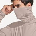 thumbnail image 7 of FAVIPT Men's Sunscreen Shirts with Hood Printing Long Sleeve Shirts Lightweight Rash Guard Soft Shirts Outdoor Hiking UPF 50+ Outwear with Mask Rose Gold,XL, 7 of 7